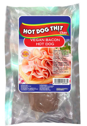 Vegan bacon hot dog